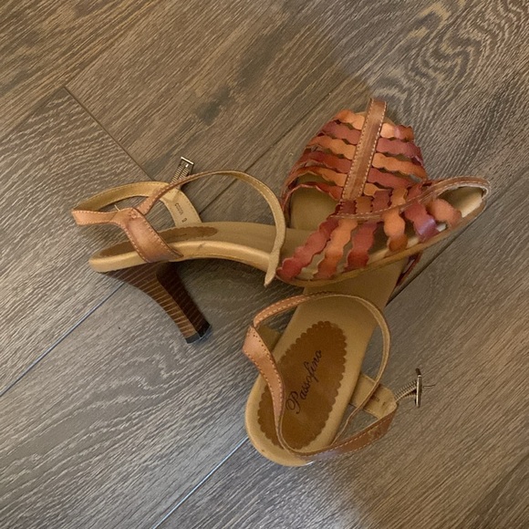 73. Passofino 3” Heels Leather Upper Size 9 Rust Brown - Picture 2 of 5